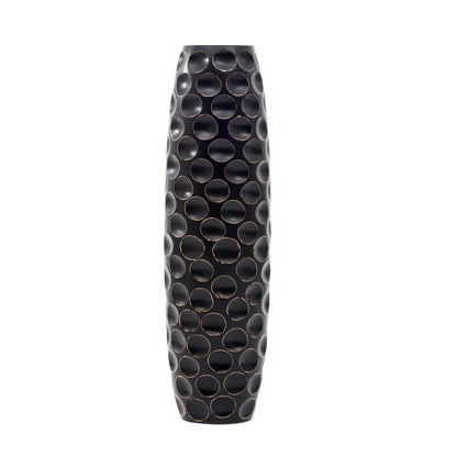 Large Mango Wood Floor Vase – Handcrafted Decorative Highlight from Thailand, 34 inches