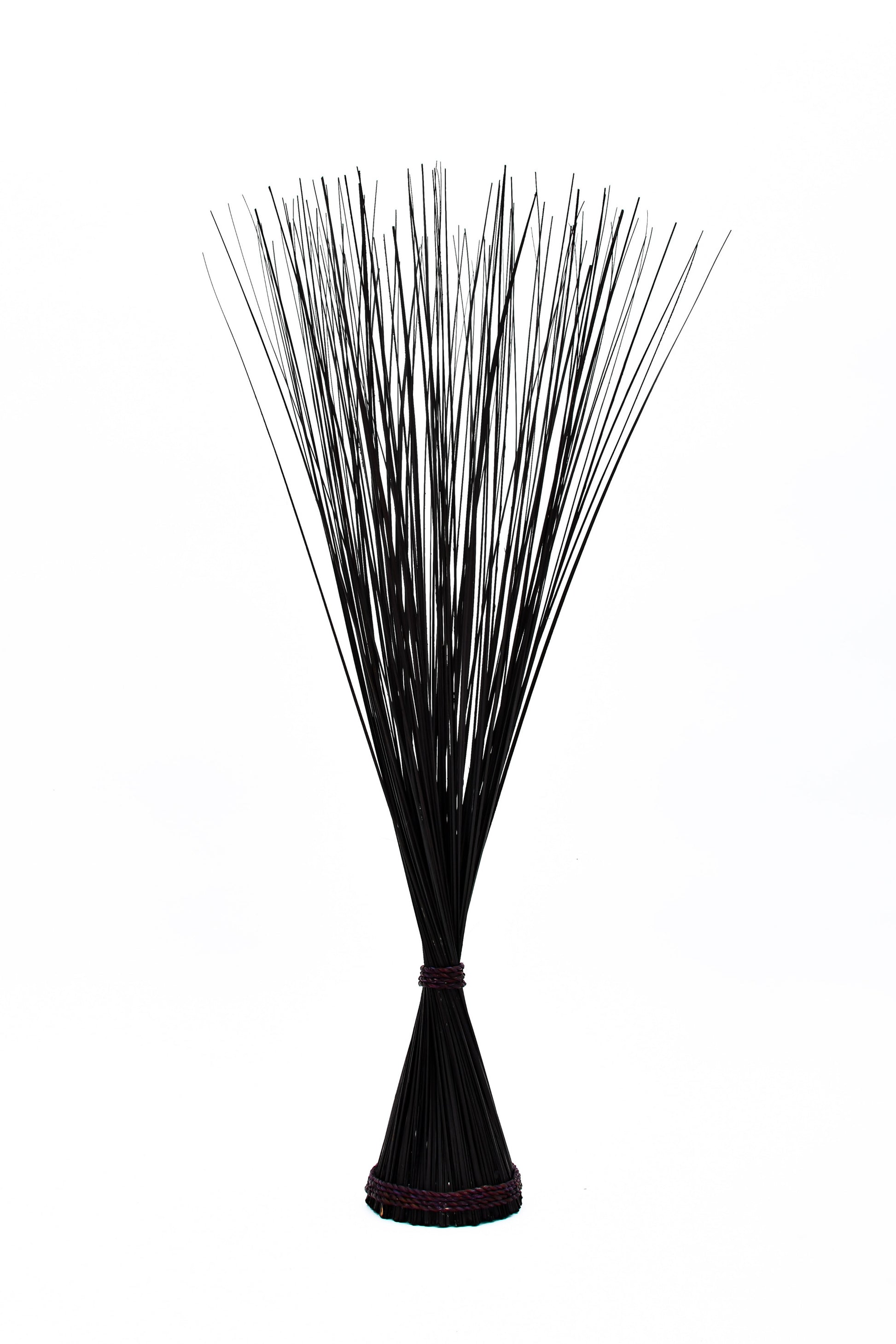 Freestanding Dried Grass Bundle – Natural Floor Decoration with Raffia Band, black brown, Dried Grass - 47 inches