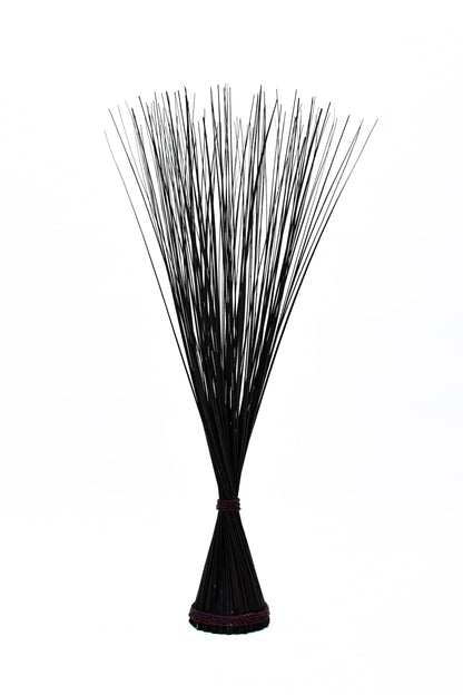 Freestanding Dried Grass Bundle – Natural Floor Decoration with Raffia Band, black brown, Dried Grass - 47 inches