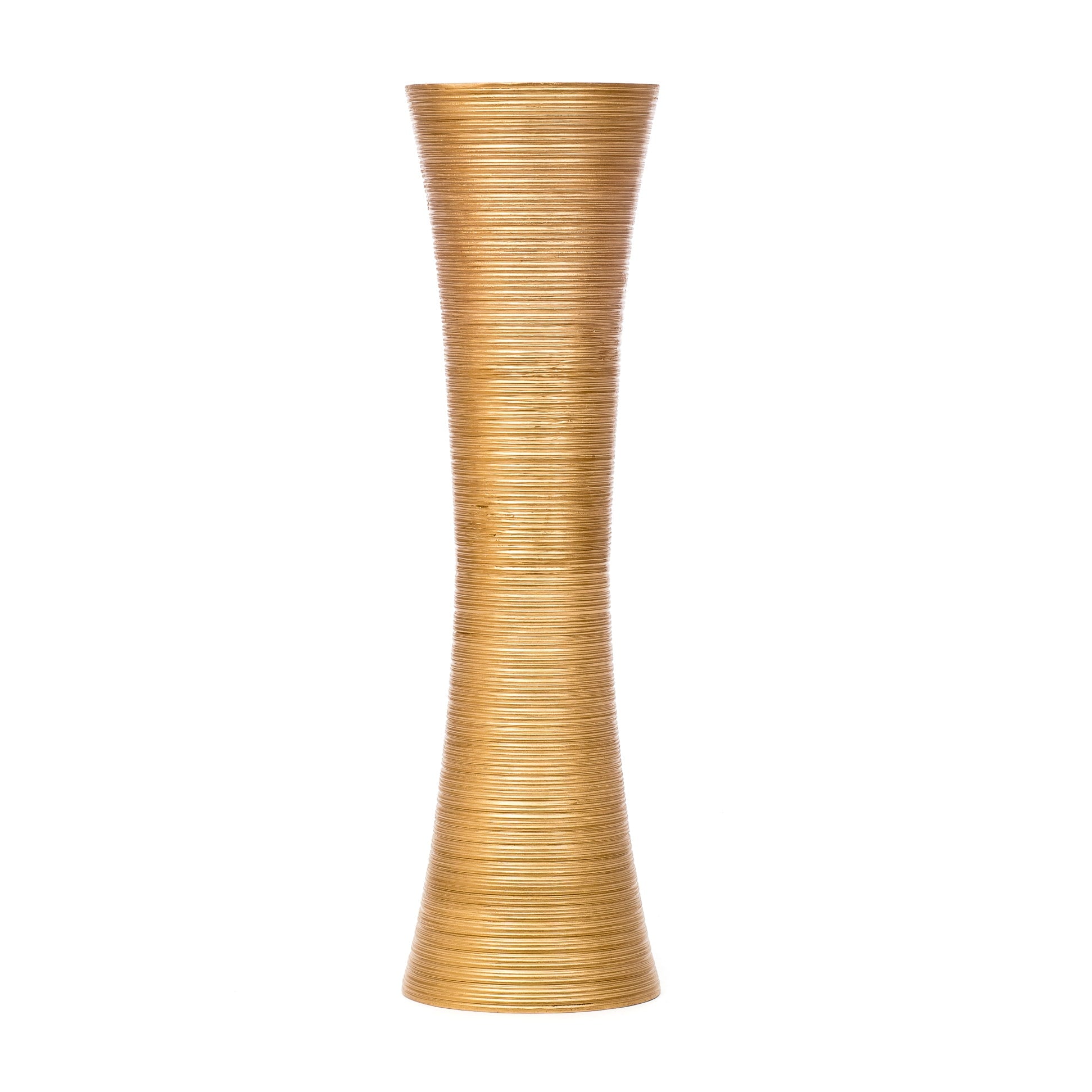 Large Mango Wood Floor Vase – Handcrafted Decorative Highlight from Thailand, 34 inches