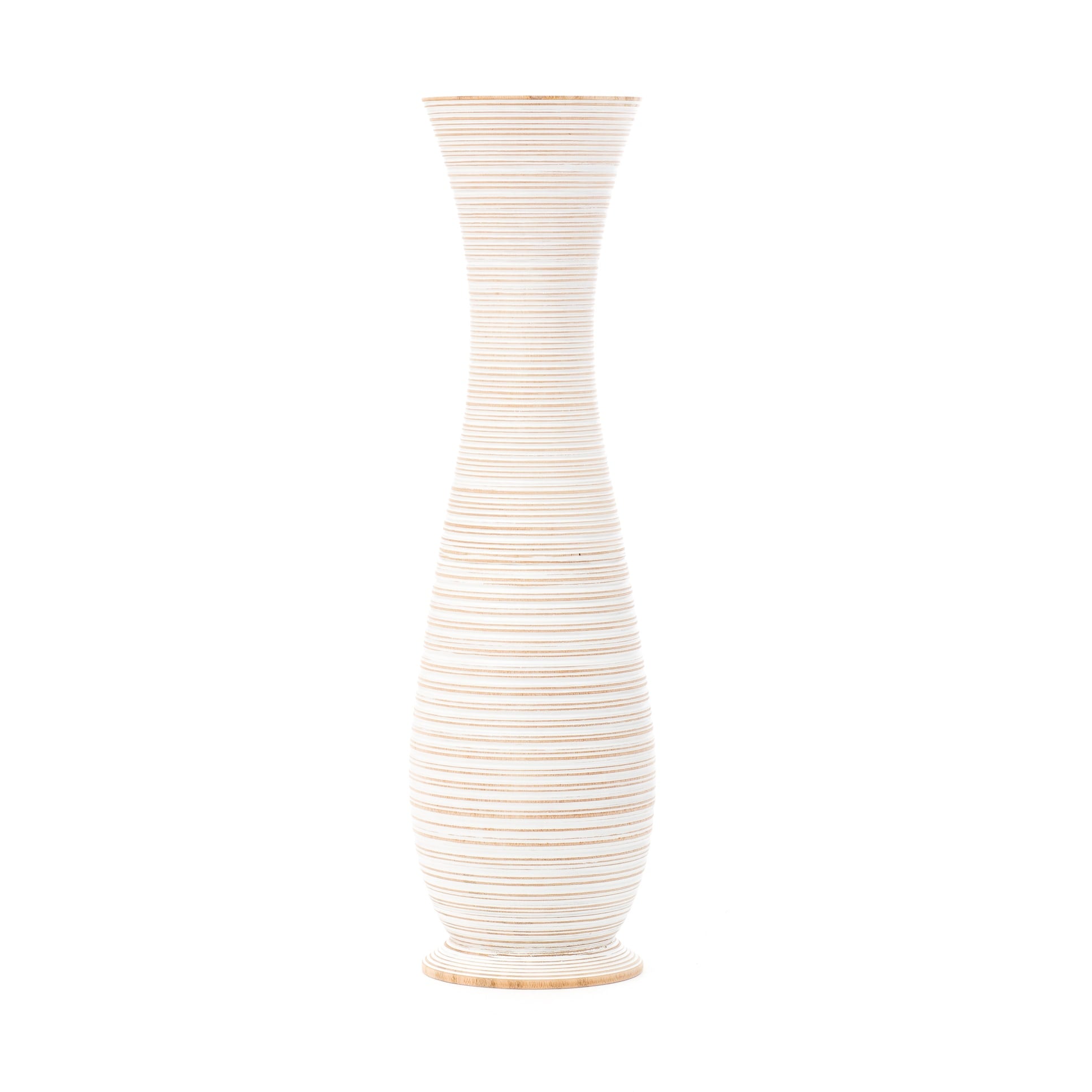 Large Mango Wood Floor Vase – Handcrafted Decorative Highlight from Thailand, 34 inches