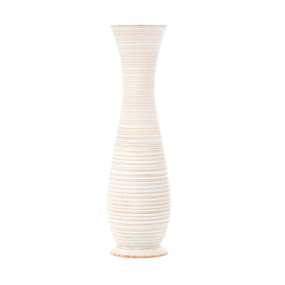 Large Mango Wood Floor Vase – Handcrafted Decorative Highlight from Thailand, 34 inches