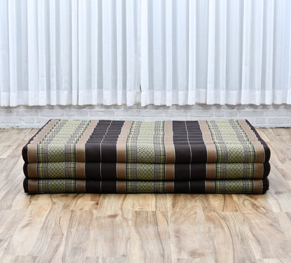 Kapok Folding Mattress – Thick Cotton Padded Guest Bed for Home, Sleeping & Mindfulness Corner, Sf10 - Brown, L: 79x39