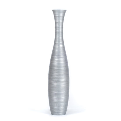 Large Mango Wood Floor Vase – Handcrafted Decorative Highlight from Thailand, 41 inches