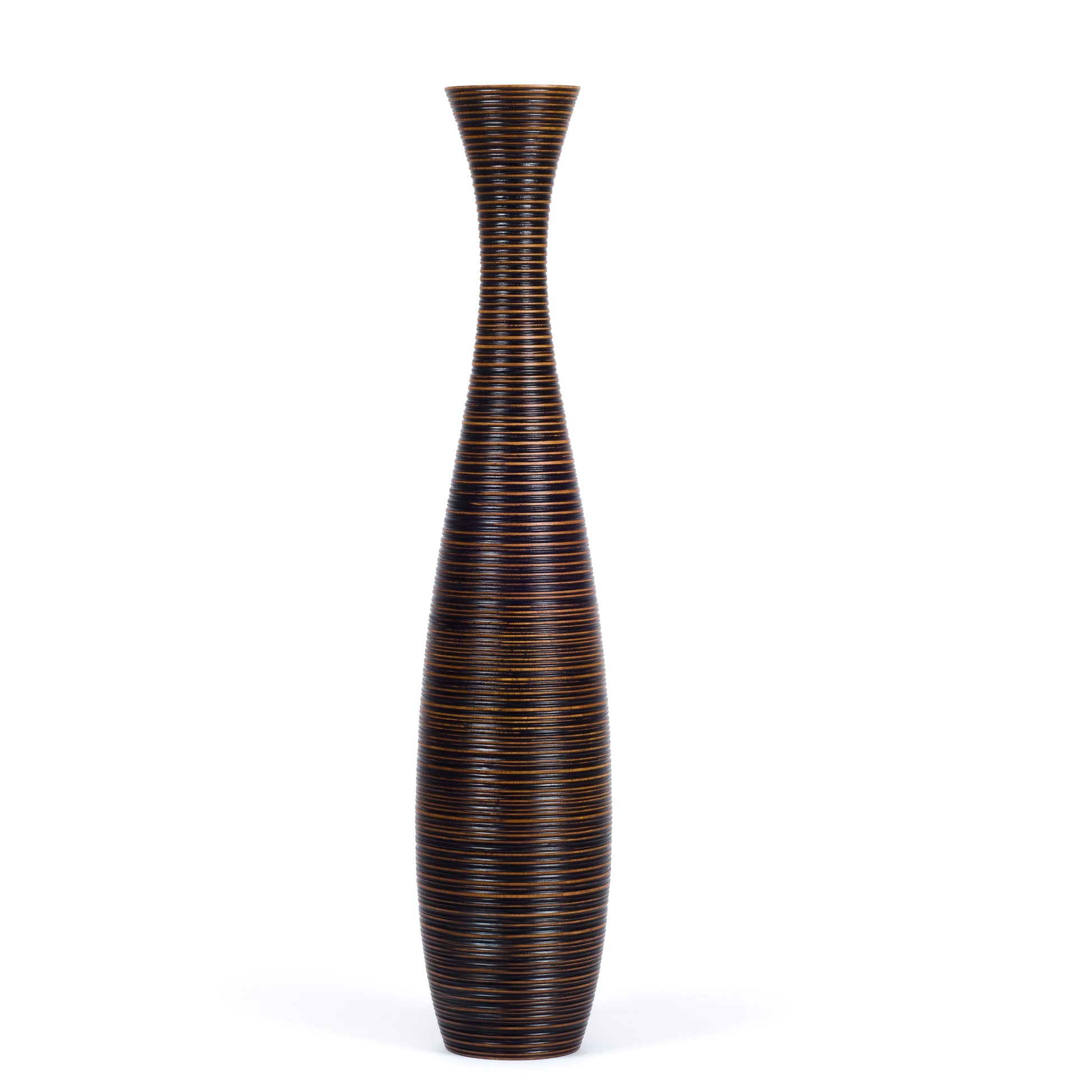 Large Mango Wood Floor Vase – Handcrafted Decorative Highlight from Thailand, 41 inches