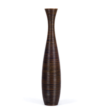 Large Mango Wood Floor Vase – Handcrafted Decorative Highlight from Thailand, 41 inches