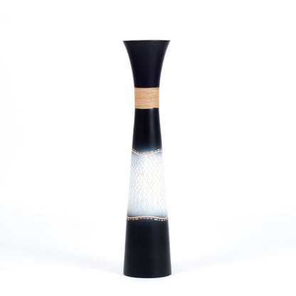 Large Mango Wood Floor Vase – Handcrafted Decorative Highlight from Thailand