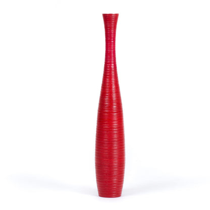 Large Mango Wood Floor Vase – Handcrafted Decorative Highlight from Thailand, 26 inches