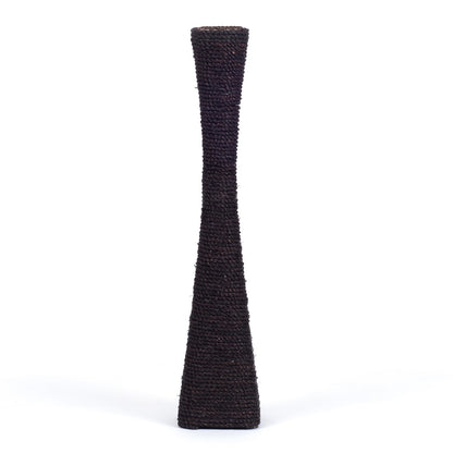 Large & Tall Floor Vase Made of Water Hyacinth and Bamboo – Handwoven Decorative Stand Vase for Dried Flowers & Branches, black, 28 inches - Model 1