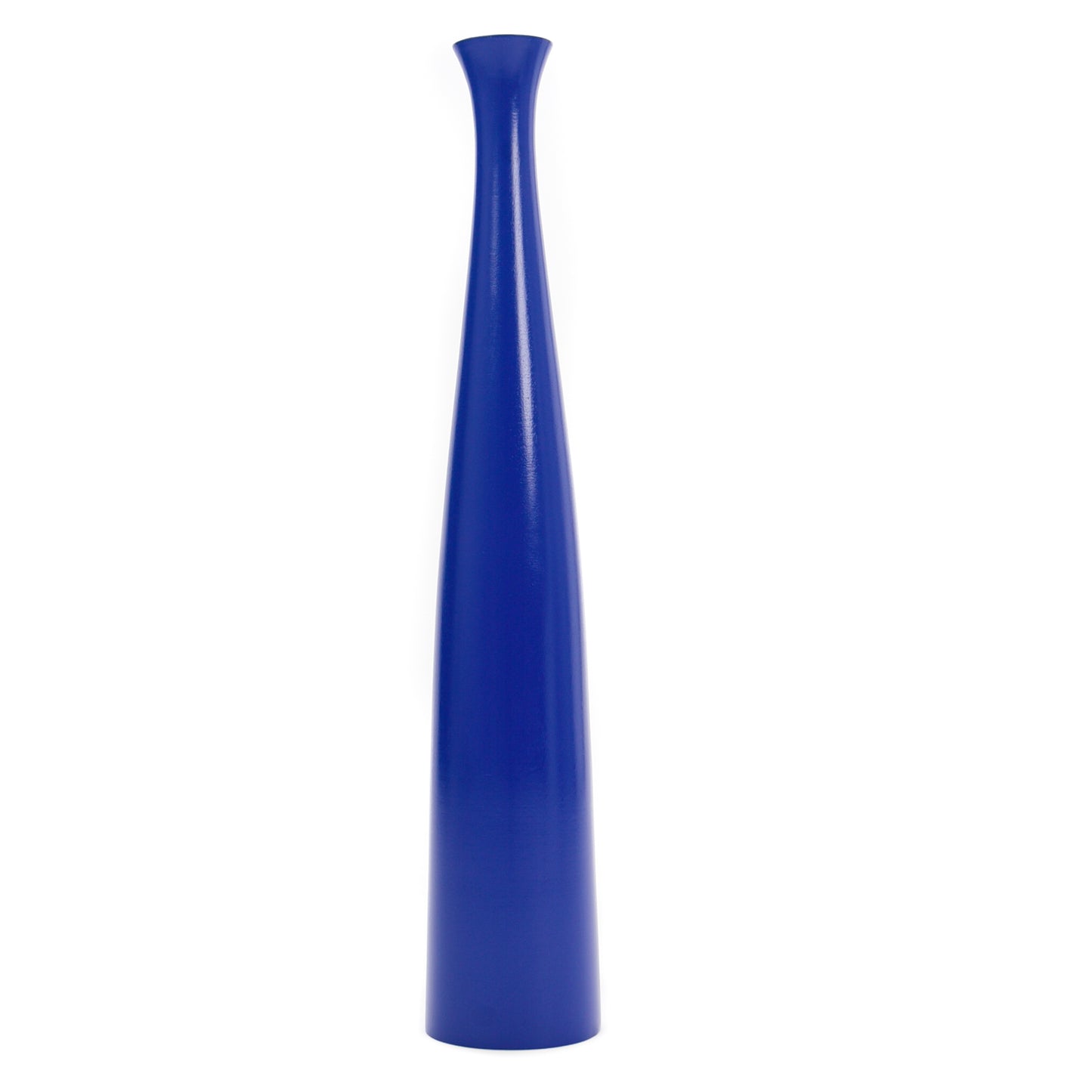 Large Mango Wood Floor Vase – Handcrafted Decorative Highlight from Thailand, blue, 26 inches