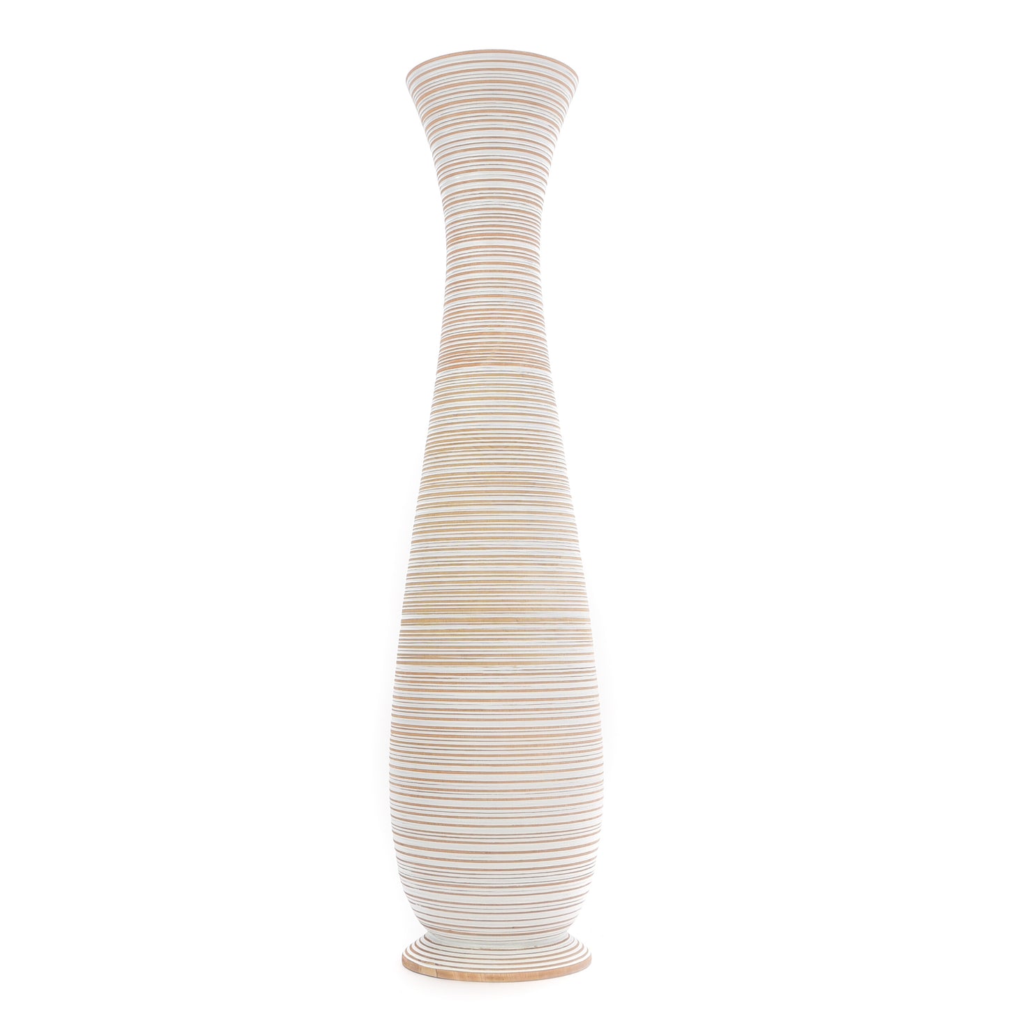 Large Mango Wood Floor Vase – Handcrafted Decorative Highlight from Thailand, 41 inches