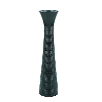 Large Mango Wood Floor Vase – Handcrafted Decorative Highlight from Thailand, black, 34 inches