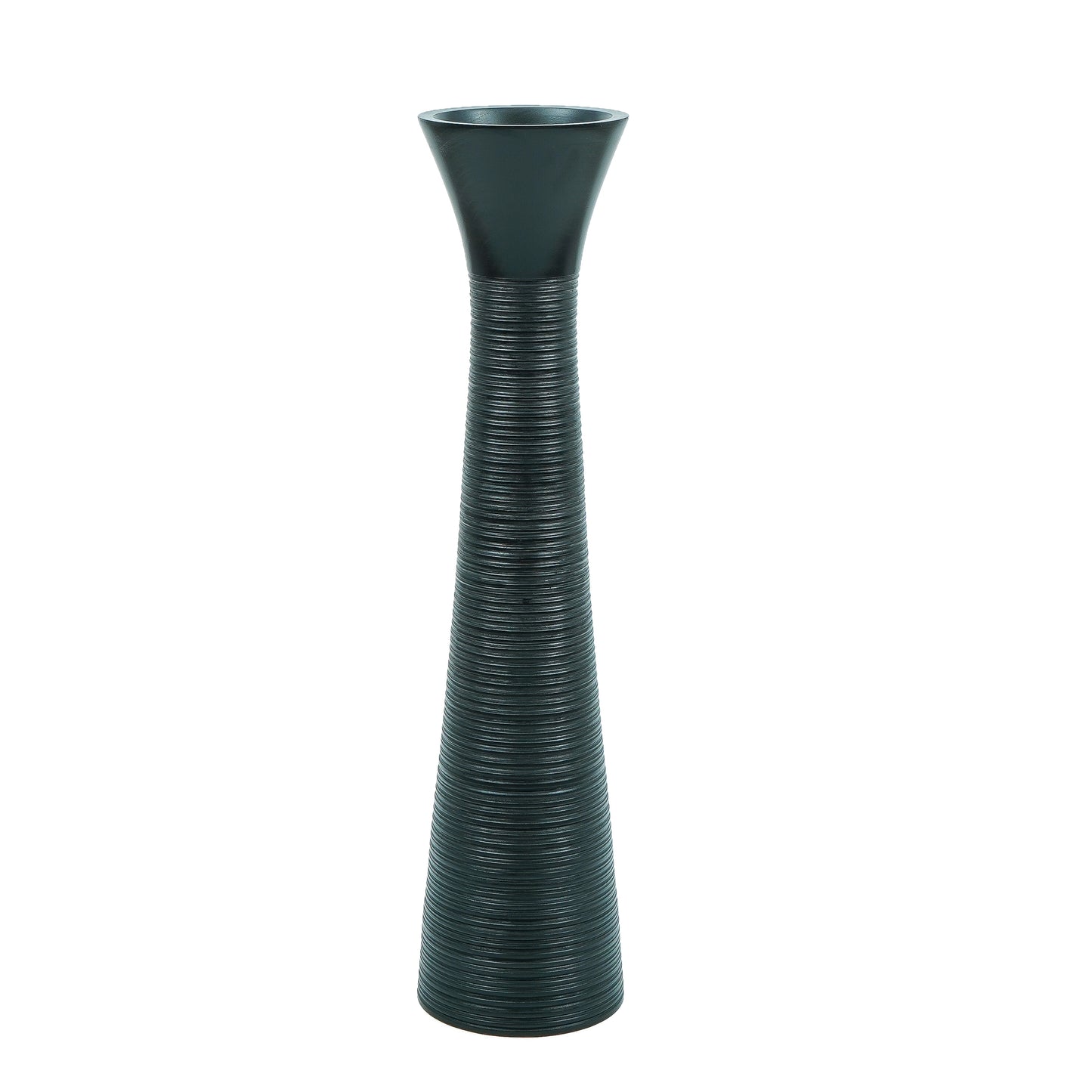 Large Mango Wood Floor Vase – Handcrafted Decorative Highlight from Thailand, 34 inches