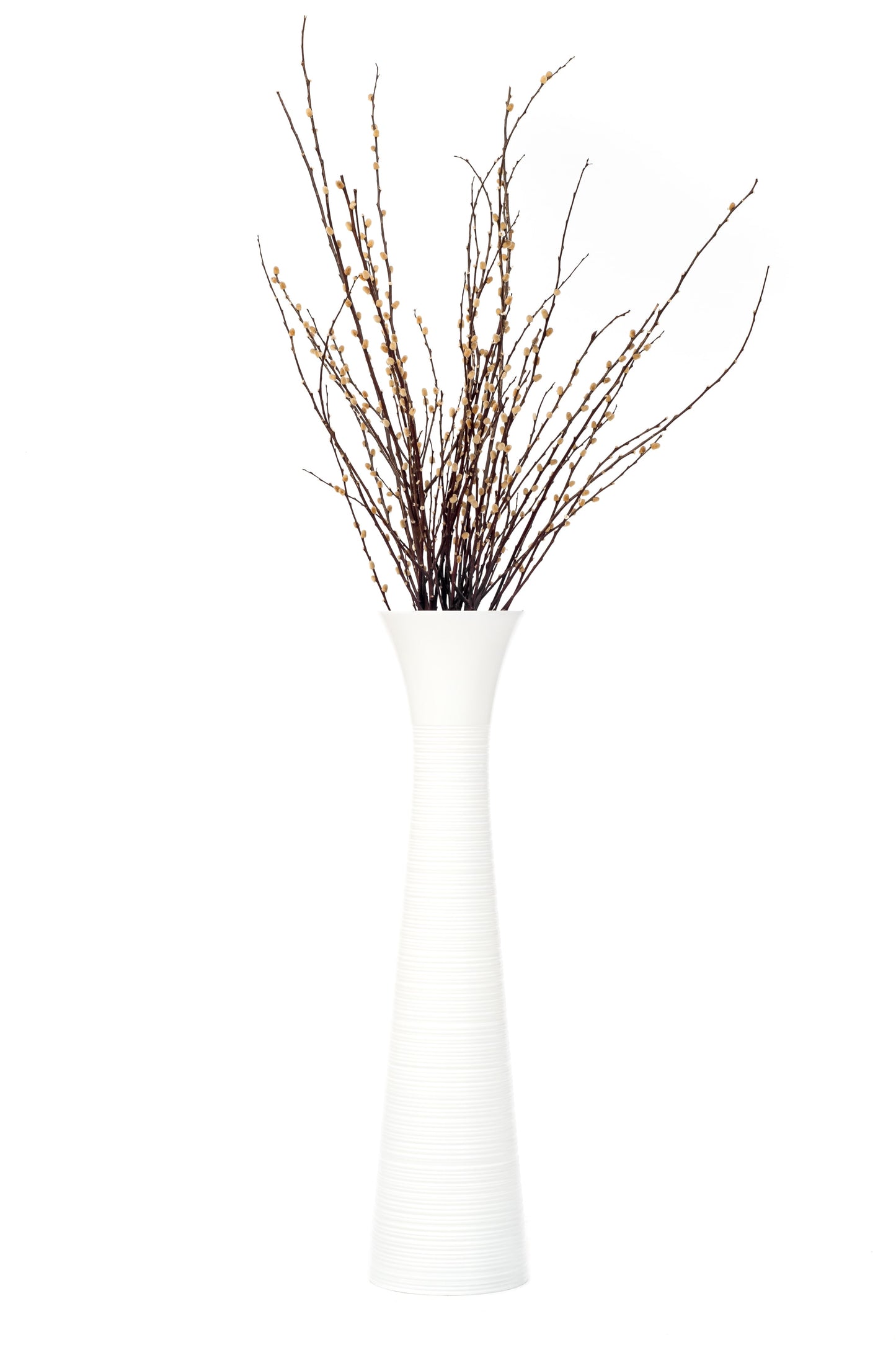 Large Mango Wood Floor Vase – Handcrafted Decorative Highlight from Thailand, 34 inches