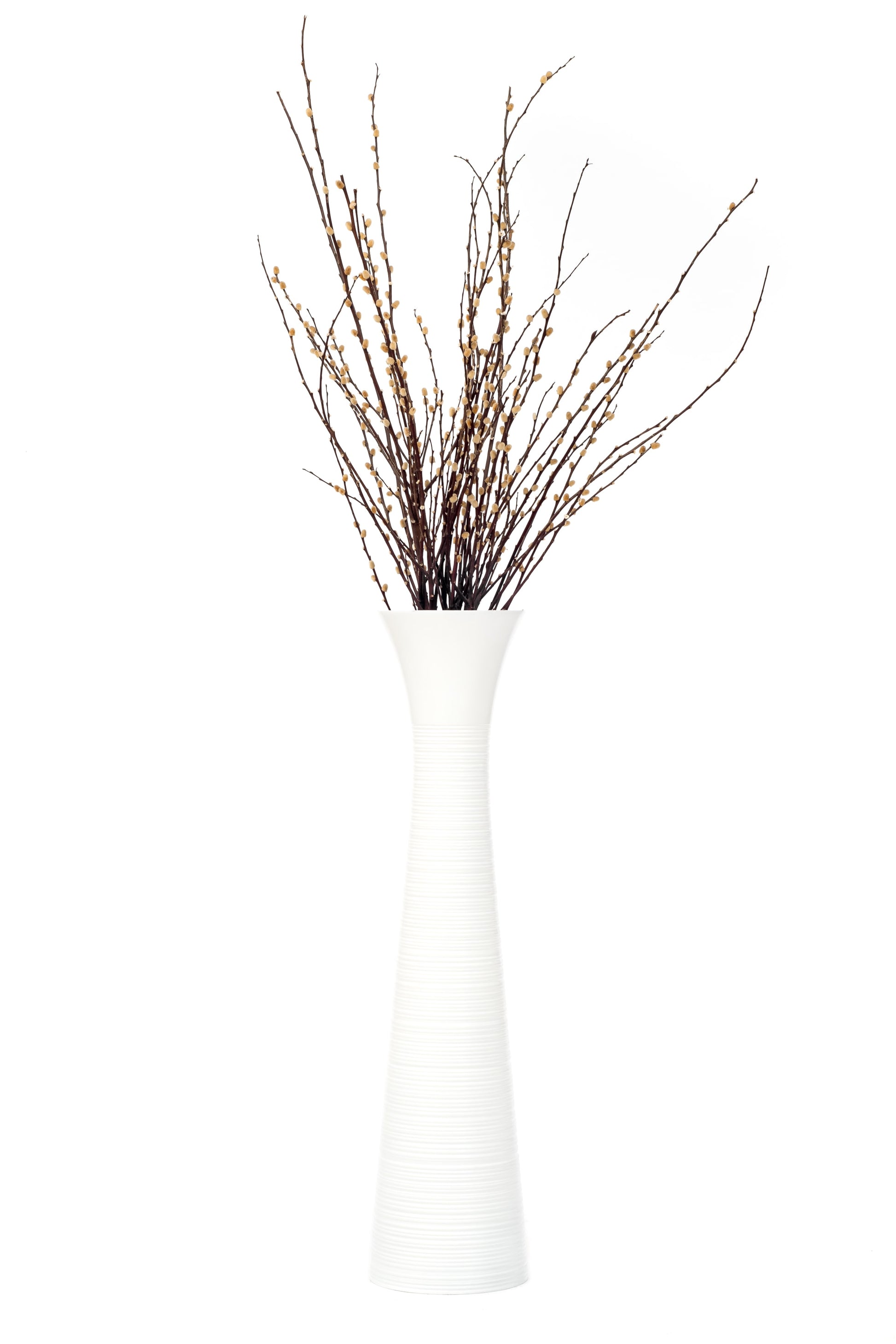 Large Mango Wood Floor Vase – Handcrafted Decorative Highlight from Thailand, 34 inches