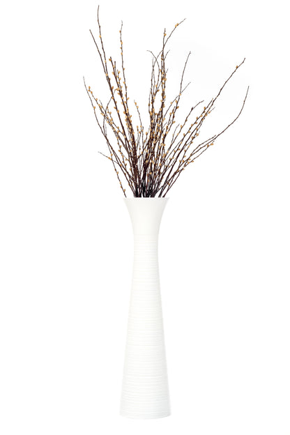 Large Mango Wood Floor Vase – Handcrafted Decorative Highlight from Thailand, 34 inches