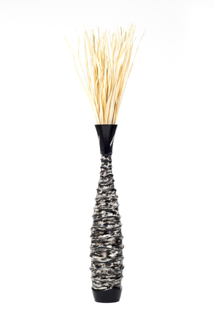 Large Mango Wood Floor Vase – Handcrafted Decorative Highlight from Thailand, 41 inches