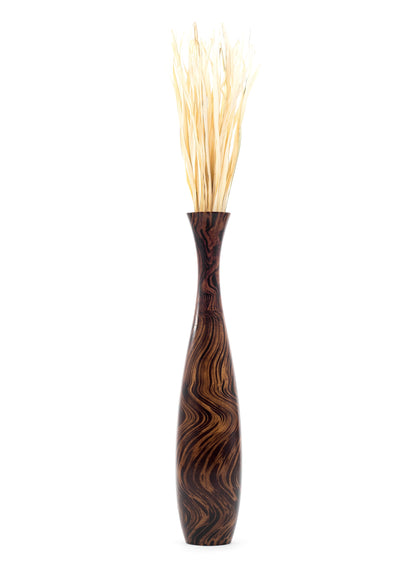 Large Mango Wood Floor Vase – Handcrafted Decorative Highlight from Thailand, 41 inches