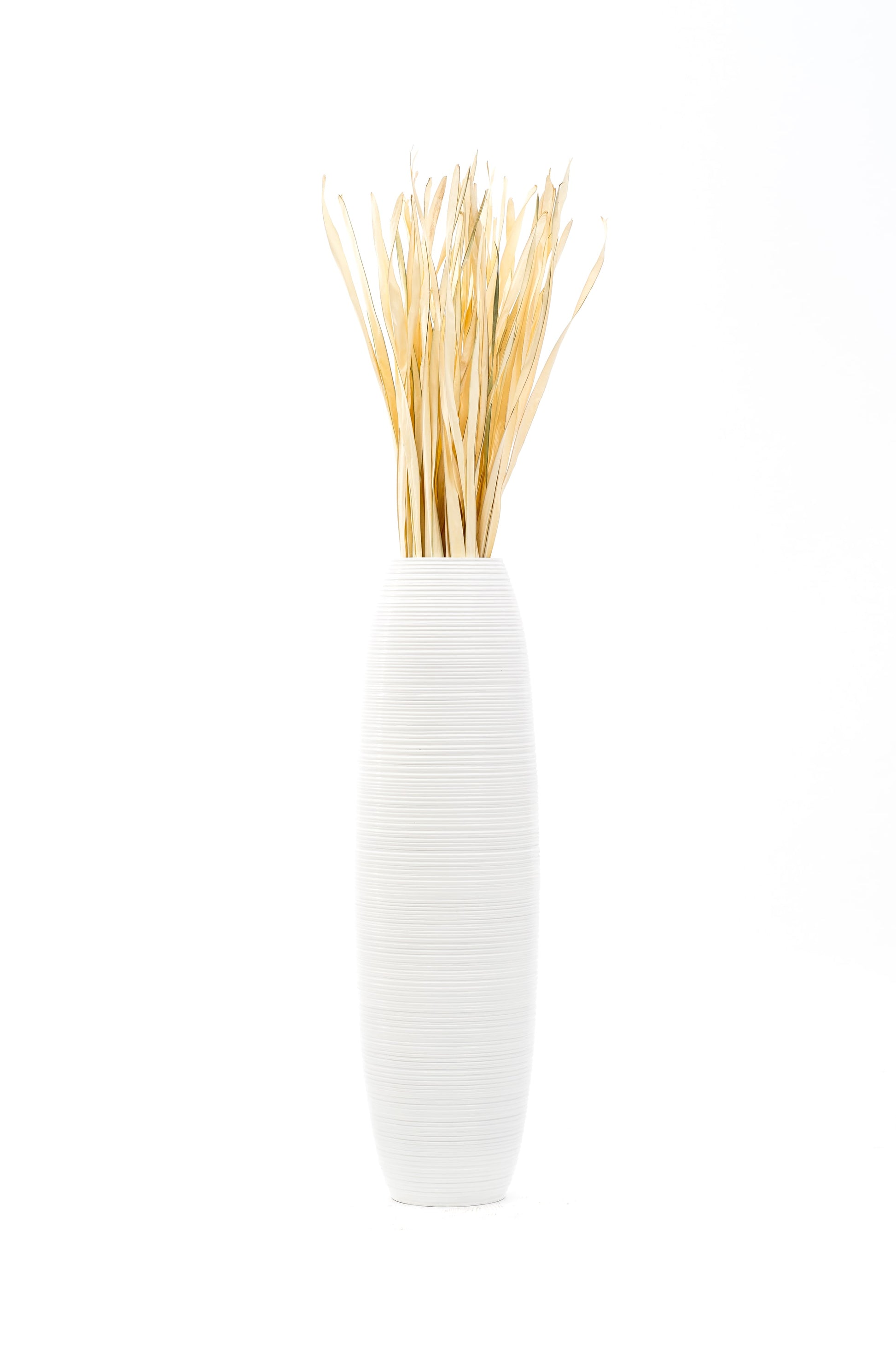 Large Mango Wood Floor Vase – Handcrafted Decorative Highlight from Thailand, 34 inches
