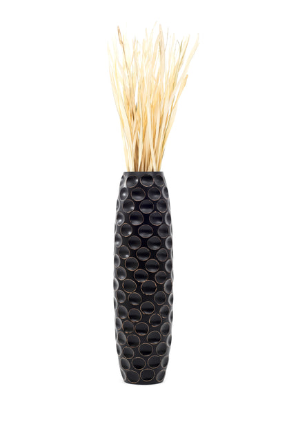 Large Mango Wood Floor Vase – Handcrafted Decorative Highlight from Thailand, 34 inches