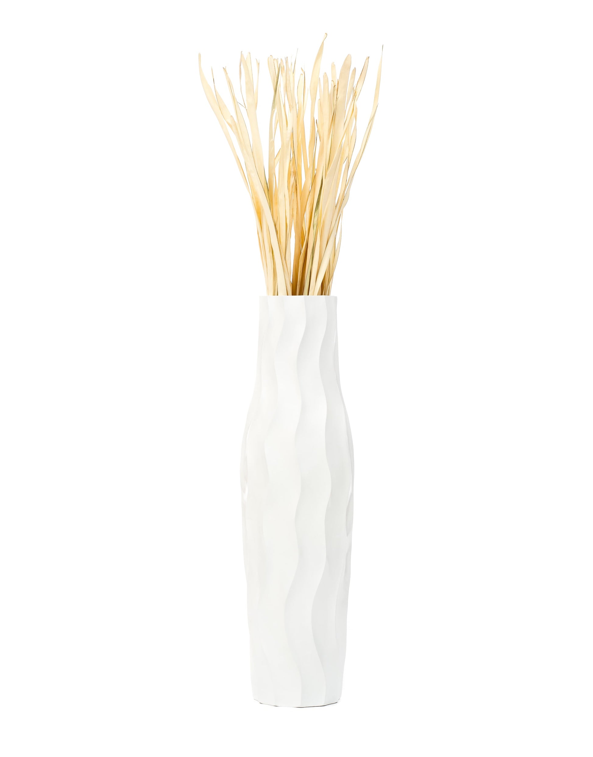 Large Mango Wood Floor Vase – Handcrafted Decorative Highlight from Thailand, 34 inches