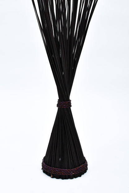 Freestanding Dried Grass Bundle – Natural Floor Decoration with Raffia Band, black brown, Dried Grass - 47 inches