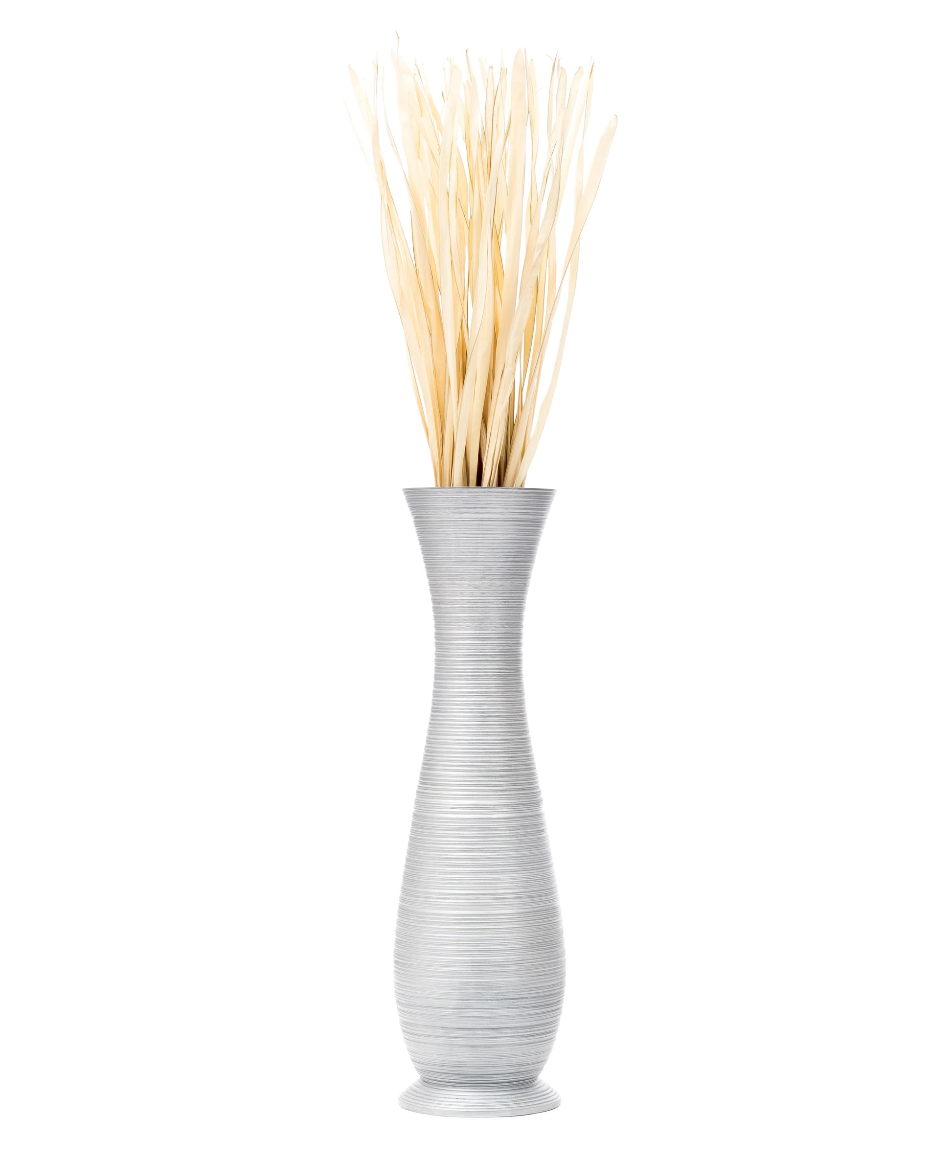 Large Mango Wood Floor Vase – Handcrafted Decorative Highlight from Thailand, 34 inches