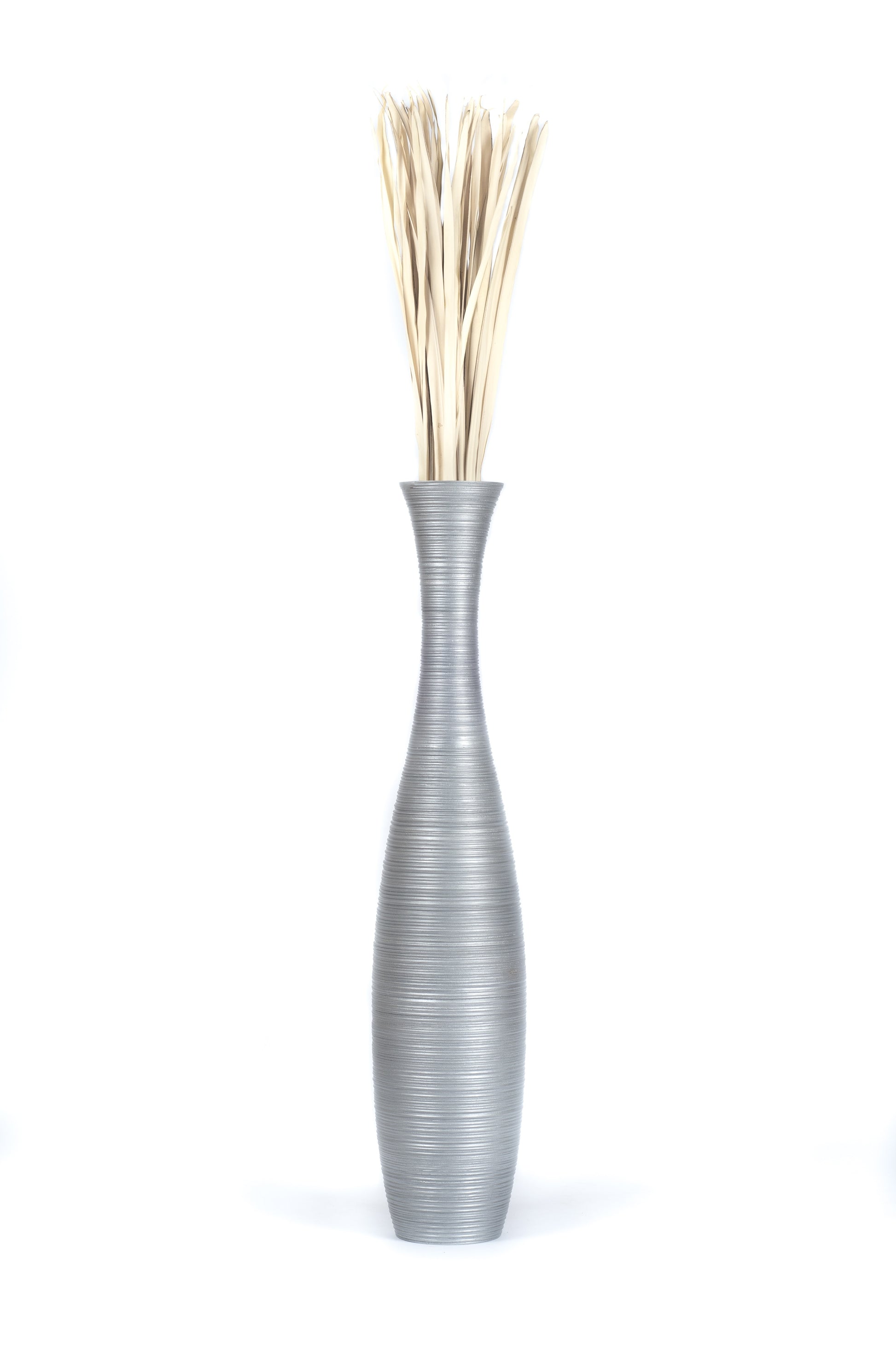 Large Mango Wood Floor Vase – Handcrafted Decorative Highlight from Thailand, 41 inches
