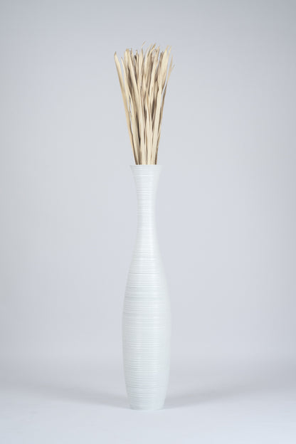 Large Mango Wood Floor Vase – Handcrafted Decorative Highlight from Thailand, 41 inches