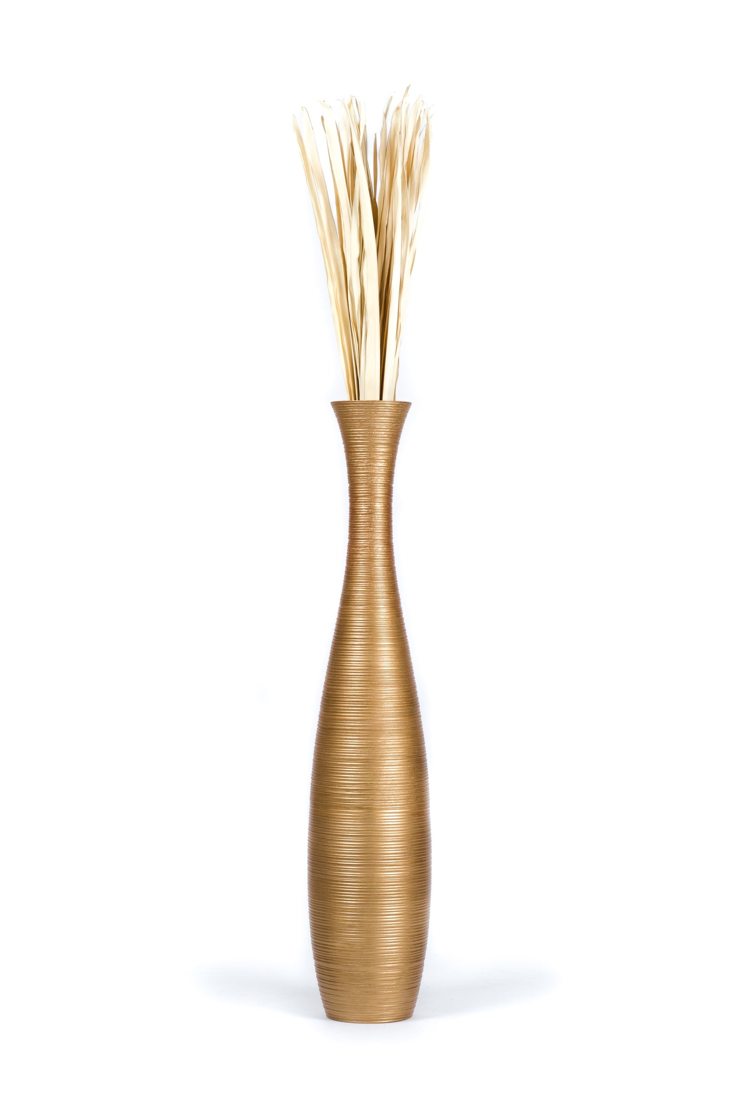 Large Mango Wood Floor Vase – Handcrafted Decorative Highlight from Thailand, 41 inches