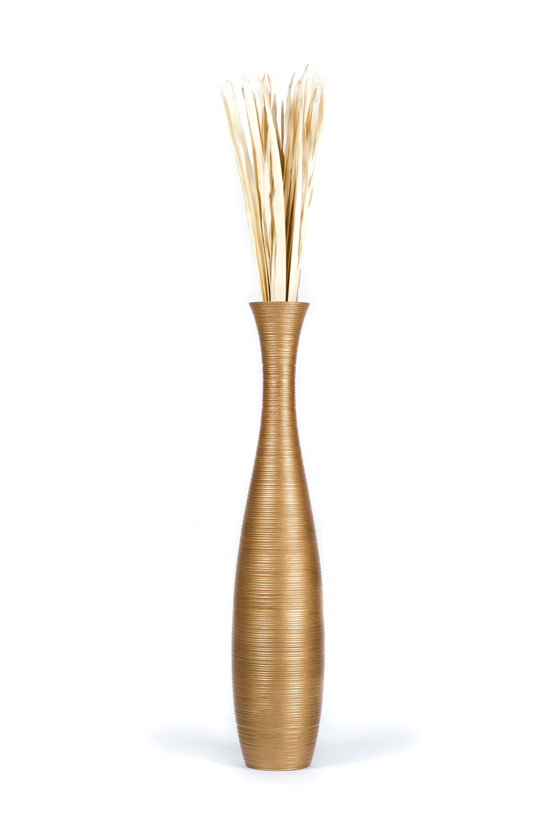 Large Mango Wood Floor Vase – Handcrafted Decorative Highlight from Thailand, 41 inches