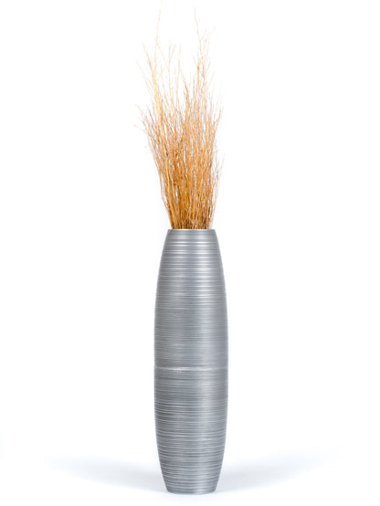 Large Mango Wood Floor Vase – Handcrafted Decorative Highlight from Thailand, 34 inches