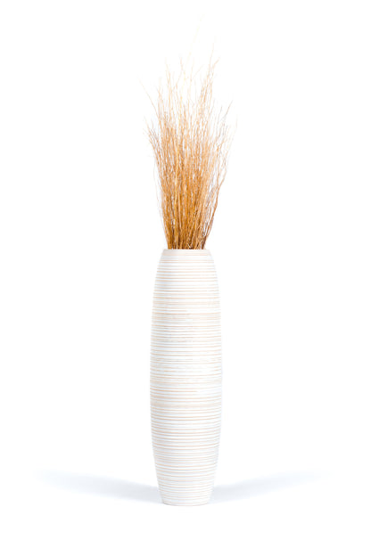 Large Mango Wood Floor Vase – Handcrafted Decorative Highlight from Thailand, 34 inches