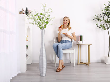 Large Resin Floor Vase – Stylish Waterproof Vase for Fresh & Dried Flowers, 34 inches