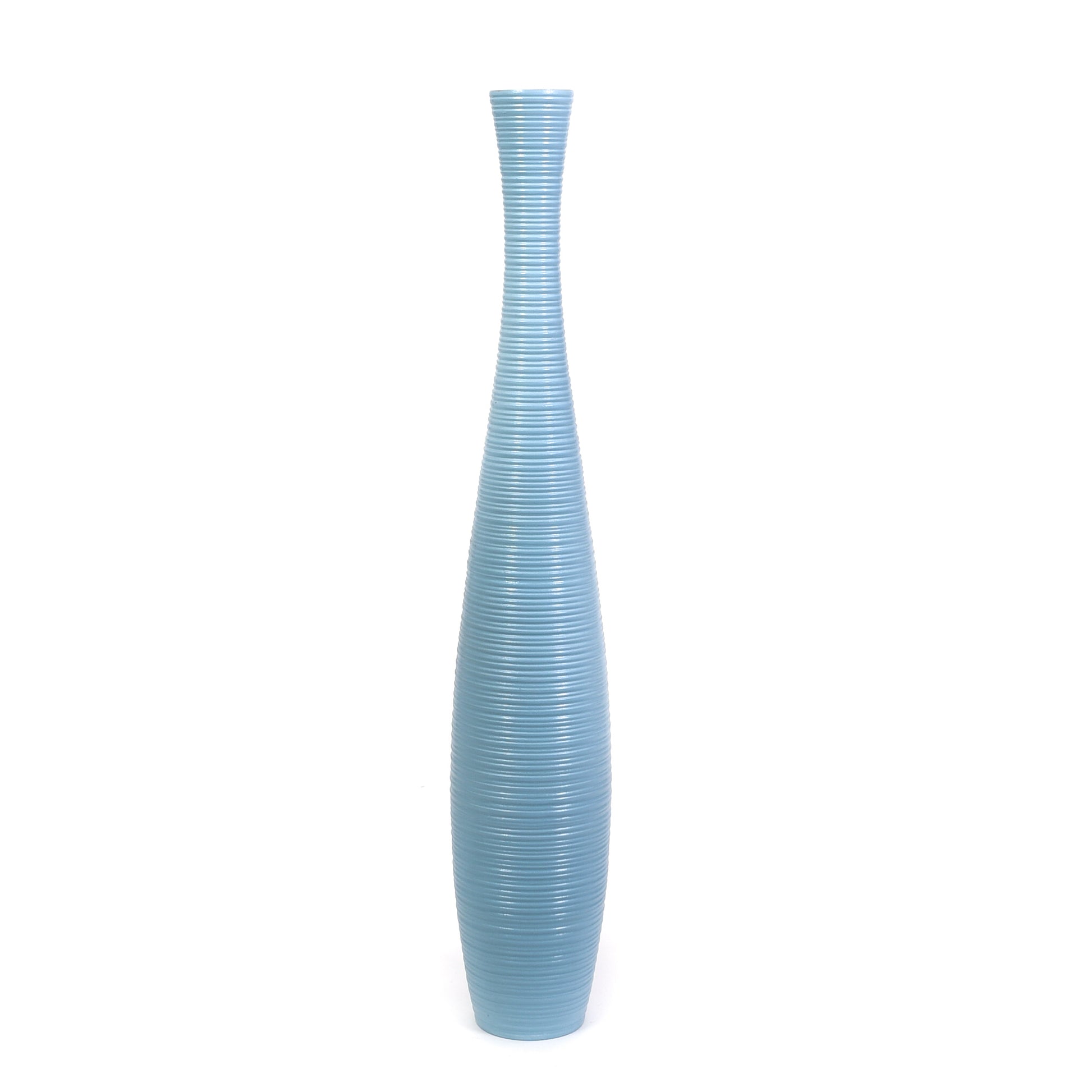 Large Mango Wood Floor Vase – Handcrafted Decorative Highlight from Thailand, 34 inches