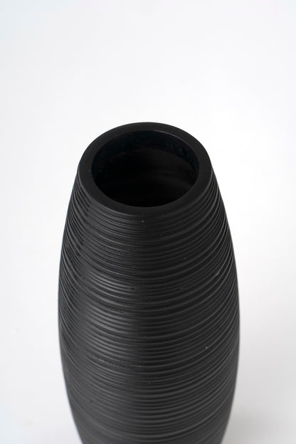 Compact Resin Vase – Stylish Waterproof Decorative Vase for Floor, Table or Shelf, black, 13 inches