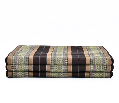 Kapok Folding Mattress – Thick Cotton Padded Guest Bed for Home, Sleeping & Mindfulness Corner, Sf10 - Brown, L: 79x39