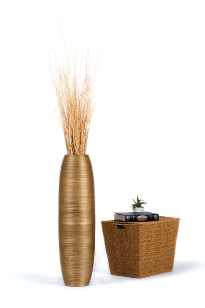 Large Mango Wood Floor Vase – Handcrafted Decorative Highlight from Thailand, 34 inches