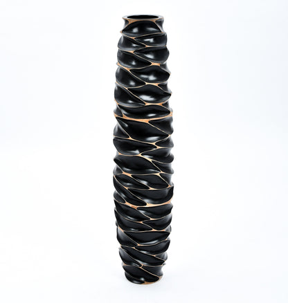 Large Mango Wood Floor Vase – Handcrafted Decorative Highlight from Thailand