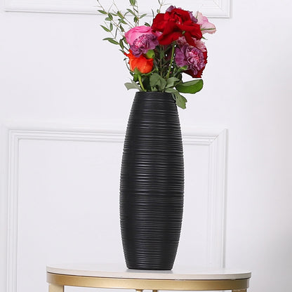 Compact Resin Vase – Stylish Waterproof Decorative Vase for Floor, Table or Shelf, black, 13 inches