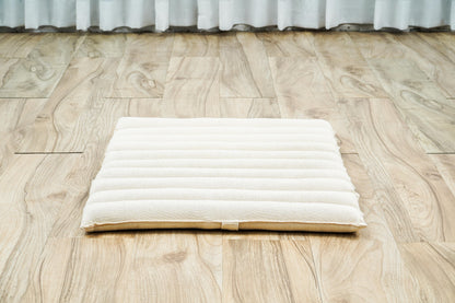 Compact Meditation Cushion Set Made of Kapok – Small Zabuton & Zafu with Cotton Cover, Cl01 - Ecru
