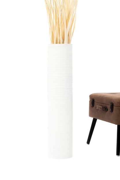 Large Mango Wood Floor Vase – Handcrafted Decorative Highlight from Thailand, 34 inches