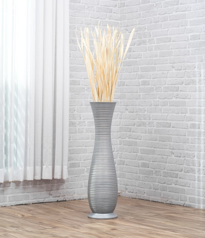 Large Mango Wood Floor Vase – Handcrafted Decorative Highlight from Thailand, 26 inches