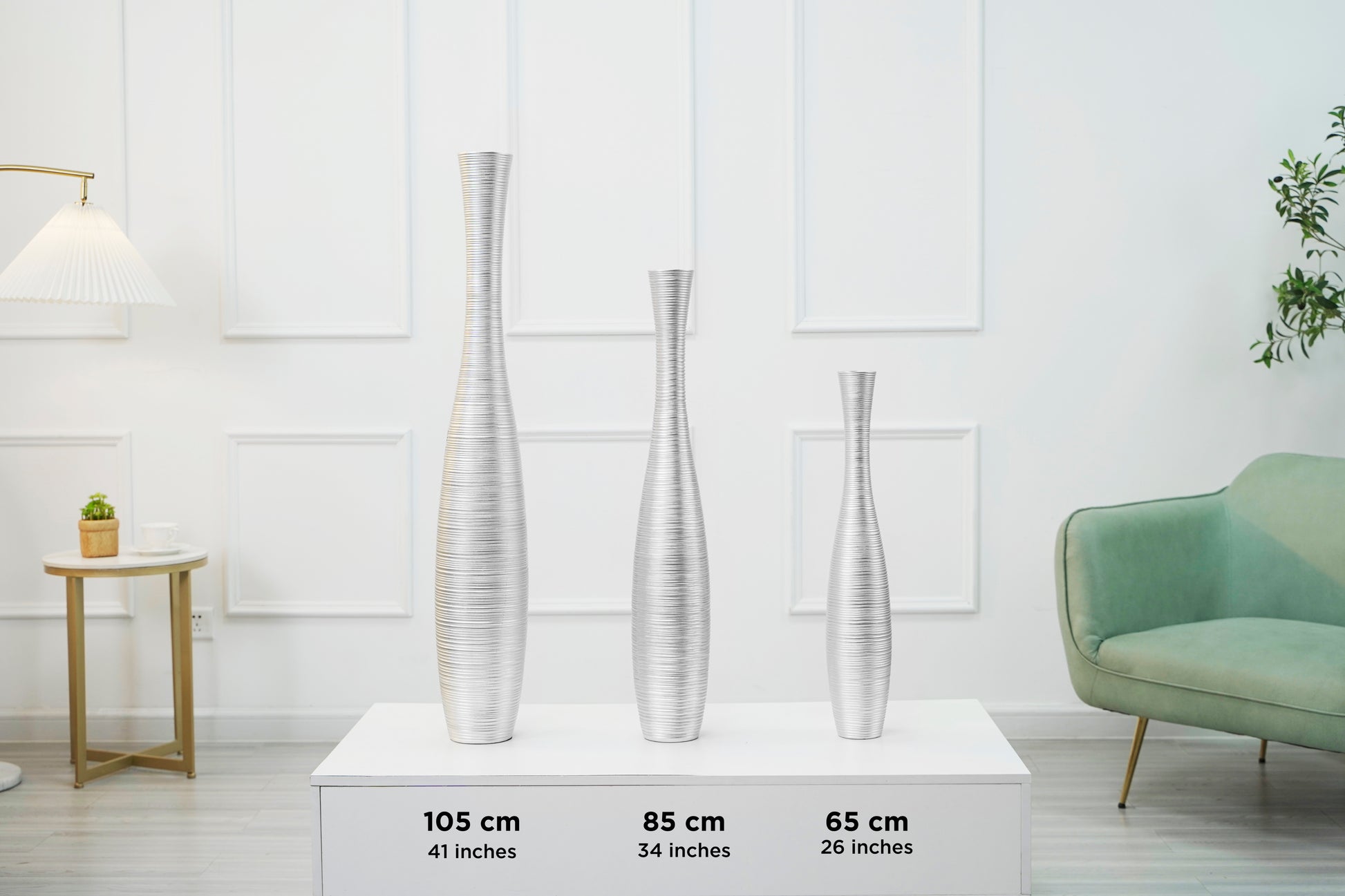 Large Resin Floor Vase – Stylish Waterproof Vase for Fresh & Dried Flowers, 34 inches