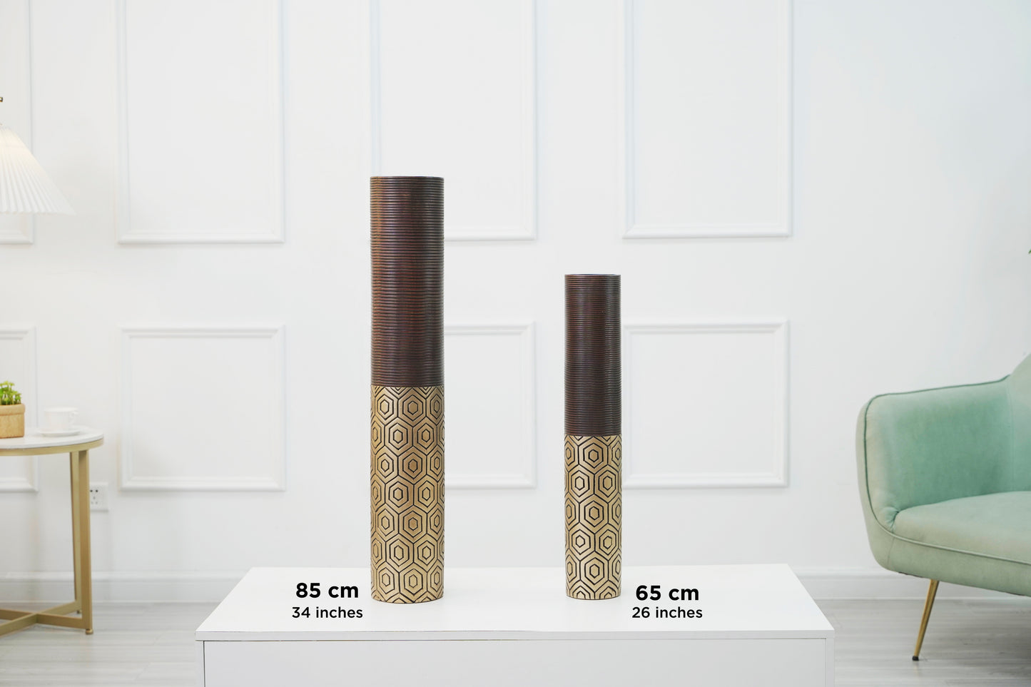 Large Resin Floor Vase – Stylish Waterproof Vase for Fresh & Dried Flowers, 34 inches