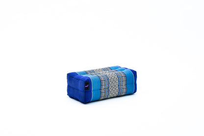 Kapok Yoga Block Cushions – 2-Piece Set of Firm Meditation & Yoga Cushions with Cotton Cover, Sf28 - Blue