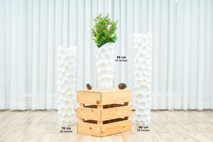 Large Mango Wood Floor Vase – Handcrafted Decorative Highlight from Thailand, 26 inches