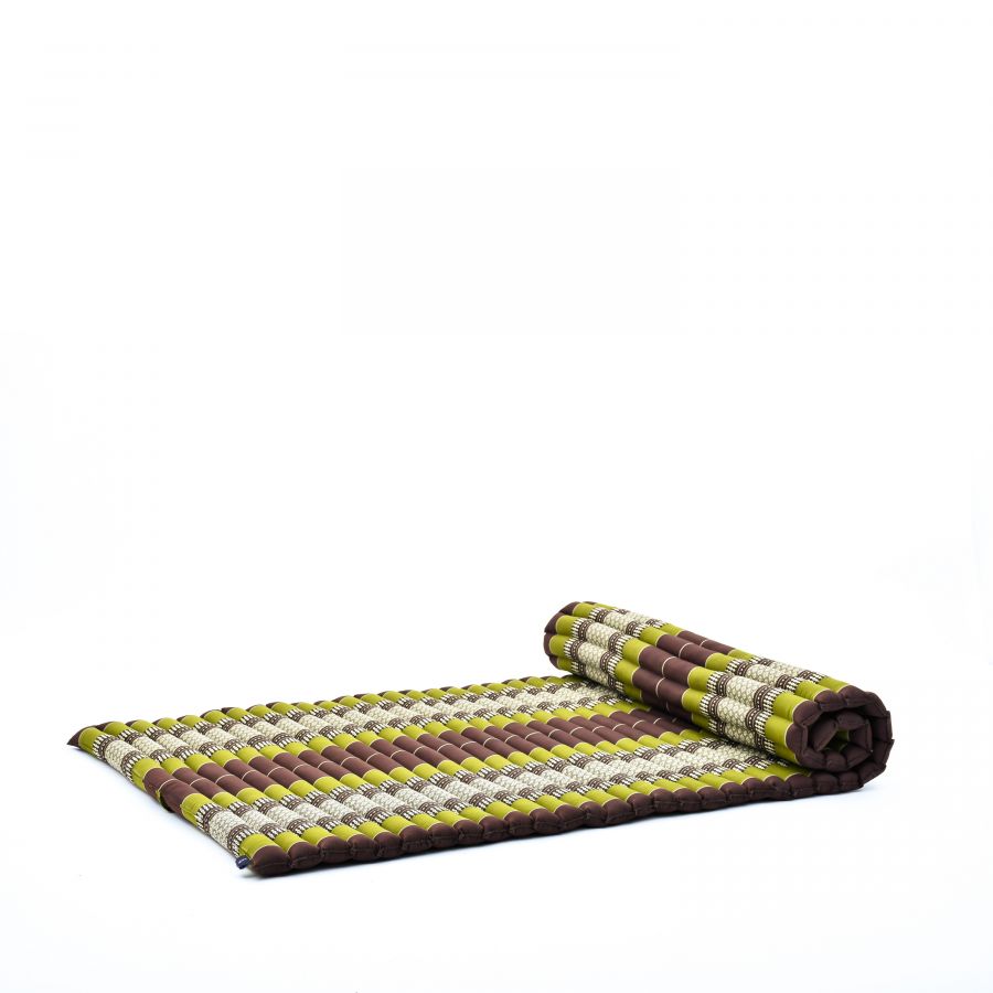 Leewadee Breite Rollbare Thaimatte 190 X 100 cm - Kapok Bodenmatte zum Schlafen, Massieren & Meditieren Futon Alternative