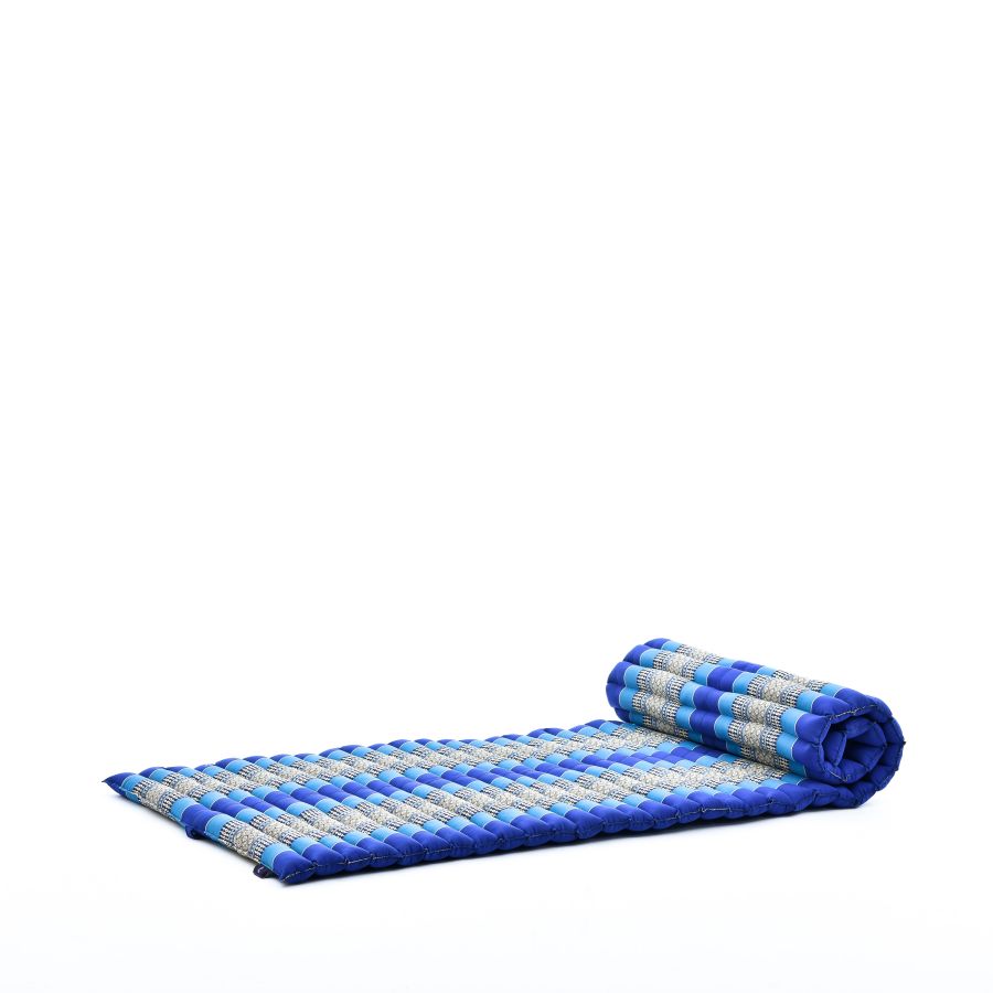 Leewadee Rollbare Thaimatte 190 x 70 cm - Kapok Bodenmatte zum Schlafen, Massieren & Meditieren Futon Alternative