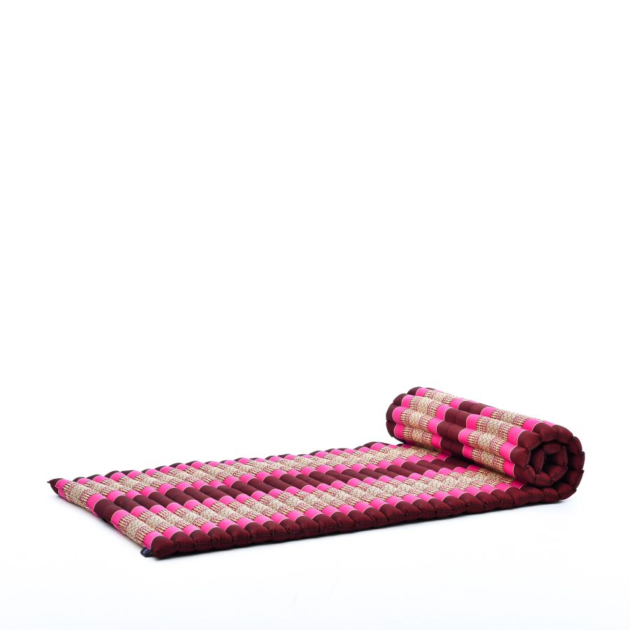 Leewadee Rollbare Thaimatte 190 x 70 cm - Kapok Bodenmatte zum Schlafen, Massieren & Meditieren Futon Alternative